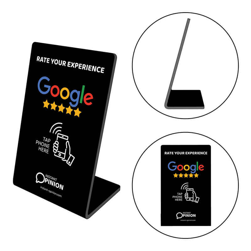 Google Review NFC Stand - Black (English Version)