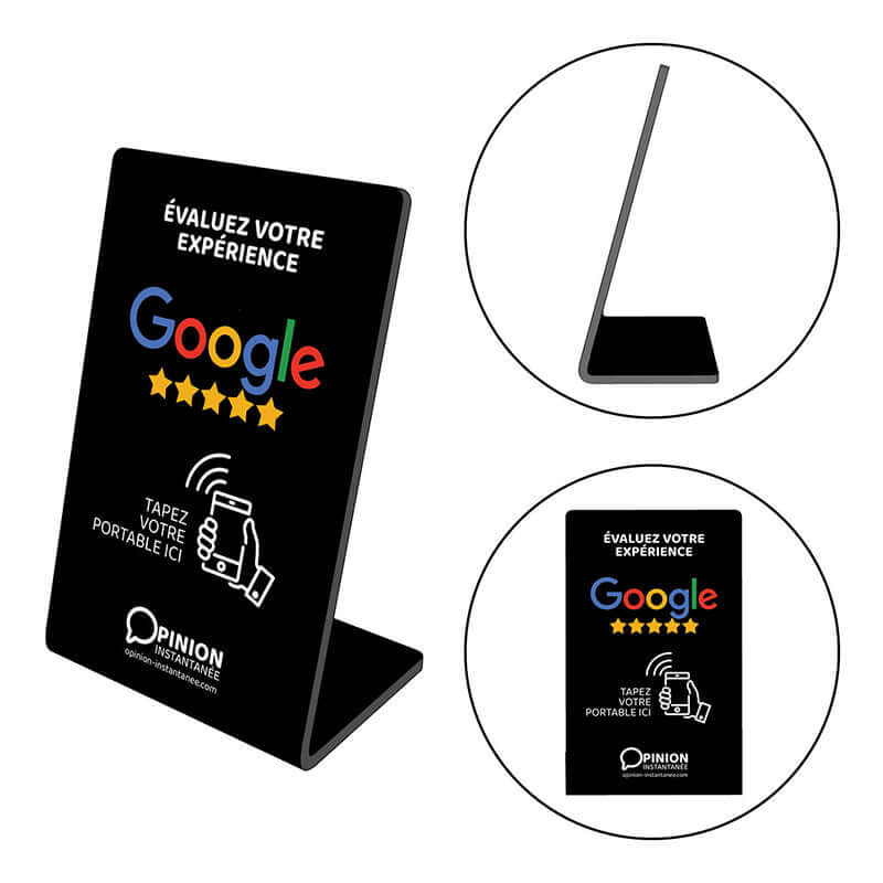  Google Review NFC Stand - Black (French Version)