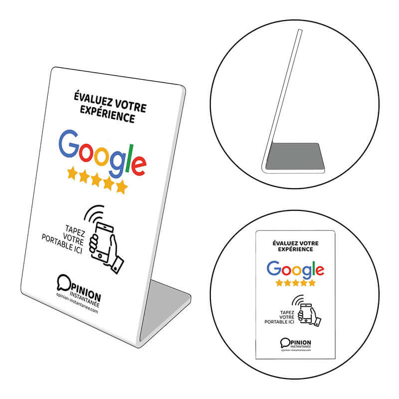 Google Review NFC Stand - White (French Version)