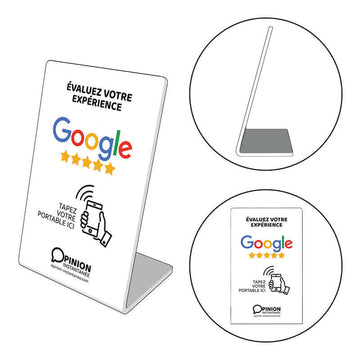 Google Review NFC Stand - White (French Version)